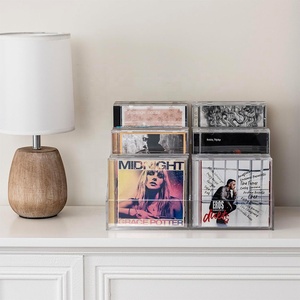 Support de rangement pour CD en acrylique transparent de qualité supérieure à 3 niveaux, support de table compact pour <span class=keywords><strong>disques</strong></span>, organisateur de médias, présentoir - Product Image 6