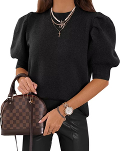 Suéter de Punto con Mangas Abullonadas para Mujer, Estilo Casual, Tendencia Primavera-Verano, de Temu - Product Image 6