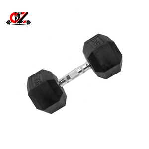 CZFIT Rubber Coated Hex <b>Dumbbell</b> 2.5-50KG Fixed <b>Weight</b> Cast Iron Core Commercial Grade Gym Anti-Slip Handle Custom Logo Unisex - Product Image 1