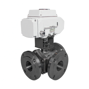 Vanne à bille motorisée électrique à 3 voies en L Covna Hk60-Q-TF DN80 3 pouces 24V DC en acier inoxydable CF8M avec raccord à bride - Product Image 2