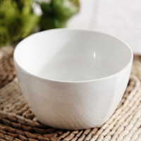 Bol carré en porcelaine fine blanc pur de 4,5 à 9 pouces, finition sous glaçure, pour riz, nouilles et soupes
