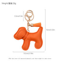 Porte-clés créatif en cuir pour chiot, motif chien en PU écologique, style simple, accessoire de voiture, vente en gros