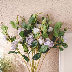 Roses artificielles CallaFloral, branche unique, gris et violet foncé, pour la décoration intérieure, bouquets, décorations d'allée - Product Image 1