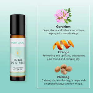 Huile essentielle en roll-on 10 ml pour soulager le <span class=keywords><strong>stress</strong></span>, les maux de tête, aromathérapie, roll-on avec huile pure à 100% de rose, de géranium, de muscade et d'orange - Product Image 2
