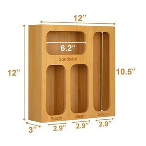 <b>Bamboo</b> Ziplock Bag Storage Box Sandwich Snack Quart Gallon Size Food <b>Container</b> For Camping - Product Image 5