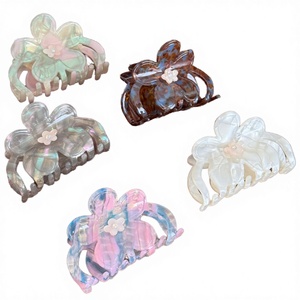 8cm Colorful <b>Sweet</b> Rhinestone <b>Flower</b> Cellulose Acetate Smart Casual Claw Hair Clips Daily Use Wedding Hair Decoration - Product Image 3