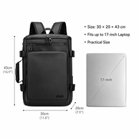 Sac à dos de voyage en nylon imperméable grande capacité avec logo personnalisé, multi-poches, pour ordinateur portable, affaires, étudiants et école