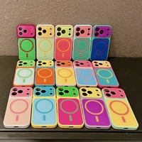 Coque de téléphone magnétique de luxe à effet ondulé et couleurs contrastées pour iPhone 18 17 16 15 14 Pro Max avec grande fenêtre pour l'appareil photo et dos rigide