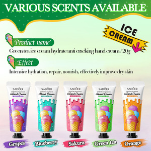 Crème pour les mains SADOER Ice Cream, hydratante, parfumée, aux raisins, myrtilles, sakura, thé vert, orange, soin nourrissant pour les mains - Product Image 2