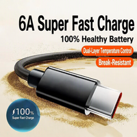 Câble de charge USB A vers Type C 6A 100W super rapide, cordon de chargeur tressé en nylon pour téléphone portable Type C
