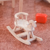 Maison de poupée miniature en bois, cheval à bascule, jouet éducatif à faire soi-même
