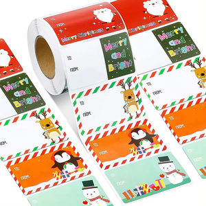 Rouleau d'étiquette auto-adhésive étiquette personnalisée cadeau décoratif décoration <span class=keywords><strong>de</strong></span> Noël boîte cadeau autocollants d'étiquette autocollant joyeux Noël - Product Image 5