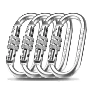 Mosquetón de escalada <span class=keywords><strong>25</strong></span> <span class=keywords><strong>kN</strong></span> 5620 LB, mosquetón de bloqueo de alta resistencia, Clip de bloqueo de fuerza Industrial de giro, mosquetones para escalada - Product Image 1