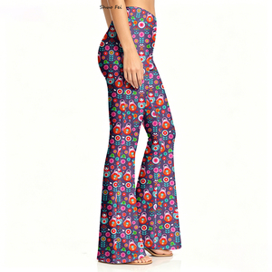 Pantalones <span class=keywords><strong>de</strong></span> yoga acampanados <span class=keywords><strong>de</strong></span> cintura alta para mujer, leggings con estampado <span class=keywords><strong>de</strong></span> <span class=keywords><strong>muñeca</strong></span> rusa <span class=keywords><strong>de</strong></span> arte folclórico retro, pantalones <span class=keywords><strong>de</strong></span> campana con control <span class=keywords><strong>de</strong></span> abdomen, ropa deportiva - Product Image 2