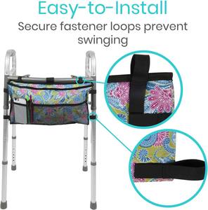 Free sample Hot Sell Taiwan Pearl Coated Factory Crutch Walking Stick Bag <b>Wheelchair</b> Organizer Universal Walker Bag - Product Image 4