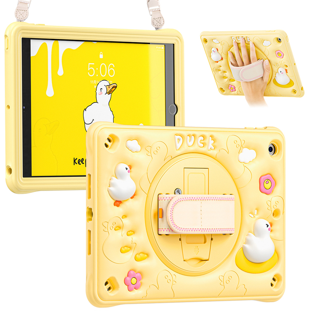 White Little Duck TPU Silicone Case for Apple iPad 10.2 2021 Anime Cover for iPad 9th Generation