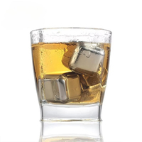 Meilleures ventes : Ensemble de pierres à whisky réutilisables en acier inoxydable de forme carrée, personnalisables avec logo, écologiques, pour fêtes et bars