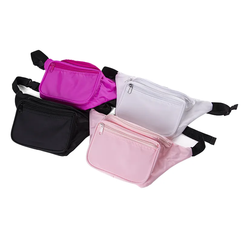 Custom Sport Fanny Pack With 3 Zippers Many color Men Waist Bag Cheap Fanny Packs