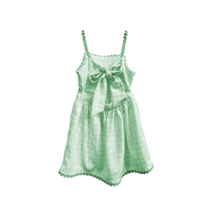 Vestido de estilo corto para niñas de verano Lino de algodón <span class=keywords><strong>vivo</strong></span> <span class=keywords><strong>y</strong></span> ligero Lleno de vitalidad Personalidad Diseño colorido brillante - Product Image 3