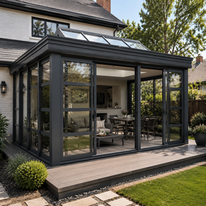 Verrière en verre 4 saisons, serre en verre double vitrage trempé, véranda en alliage d'aluminium, véranda en verre rétractable, toute saison - Product Image 1