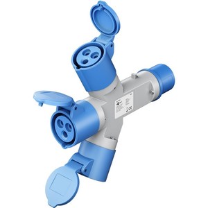 Blue Cee Camping <b>Adapter</b> 16A <b>Plug</b> 3x230V Sockets IP44 Outdoor Use - Product Image 1