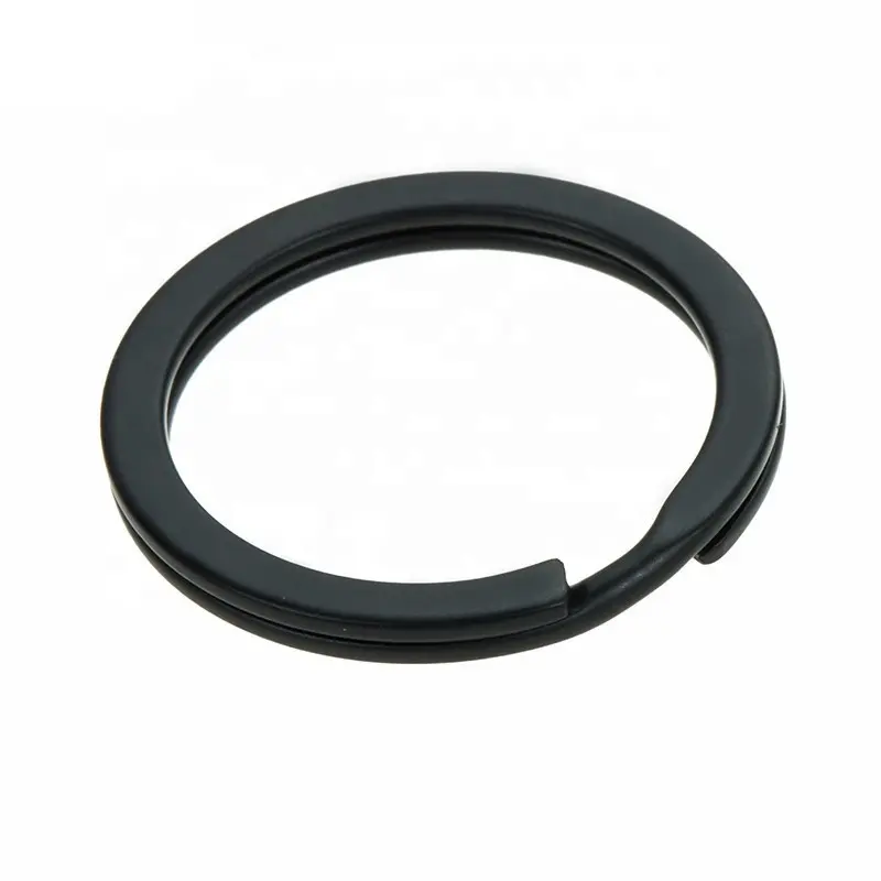 wholesale keychain accessories 25mm 30mm circle matte black split connecting metal round flat key ring