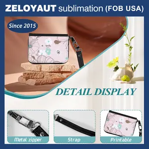 FOB USA Only Sublimation 24H Shipping Customized PU Coin Purse 2024 For Woman Festival Gifts Business Travel