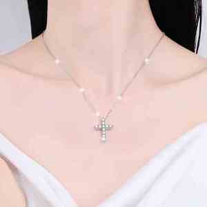 Joyería Fina Nuevo Diseño Elegante de Alta Calidad con Moissanita de Diamante Completo VVS1 Colgante de Cruz en Plata de Ley S925 - Product Image 6