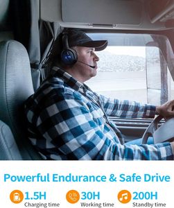 Casque sans fil supra-auriculaire FEABASK EH08 avec microphone, longue autonomie pour centre d'appels, bureau et entreprise - Product Image 4