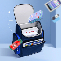 Bolsa de almacenamiento de papelería reflectante y económica para niños, mochila escolar cuadrada con dibujos animados para niños.