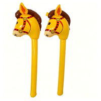 Ballons gonflables tête de cheval marron, bâton de poney gonflable pour fête d'anniversaire sur le thème du western, bâton de cheval gonflable