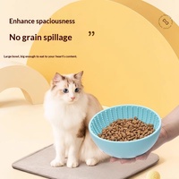 Gamelle anti-étouffement multifonctionnelle pour chats et chiens, compatible avec les animaux à poils longs, à alimentation lente, facile à nettoyer, non-toxique Protection du cou