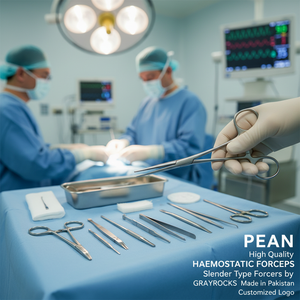 PEAN High Quality Steel HAEMOSTATIC FORCEPS Slender Type Manual GRAYROCKS Made Pakistan Customized Logo CE Certified Lifetime - Product Image 3