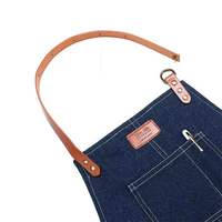 Tablier sans manches en toile de coton personnalisé avec des sangles en cuir néoprène Logo personnalisé