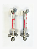 Medidor de Nivel Magnético de Bajo Precio 24VCC SS304, Interruptor de Nivel Magnético de Tipo Brida Acrílica SS316L 220VCA para Tanques de Aceite y Agua
