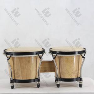 Bongo Drum <span class=keywords><strong>Instrument</strong></span> de percussion monobloc en cuir de vachette en bois massif pour enfants Orff <span class=keywords><strong>Instrument</strong></span> - Product Image 2
