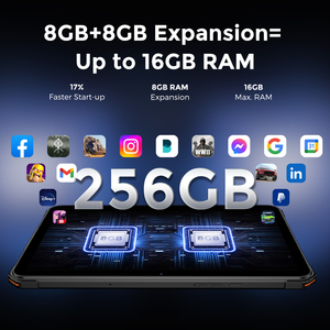 แท็บเล็ตอุตสาหกรรม Fossibot DT1 MTK ระบบปฏิบัติการ Android 13 แบตเตอรี่ใช้งานได้นาน 11000mAh หน้าจอ 10.4 นิ้ว ความละเอียด 2K หน่วยควา<span class=keywords><strong>ม</strong></span>จำ 256GB กล้องหลัง 48MP ทนทาน - Product Image 2