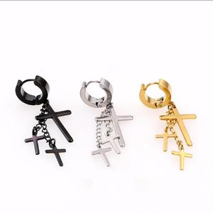 Bông Tai Chữ Thập Vàng Thời Trang Trang Sức Bông Tai Chữ Thập George Michael - Product Image 4