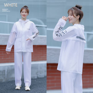 Per adulti resistente in PVC impermeabile giacca impermeabile antipioggia con strisce riflettenti riutilizzabili da <span class=keywords><strong>pioggia</strong></span> con pantaloni in plastica - Product Image 5