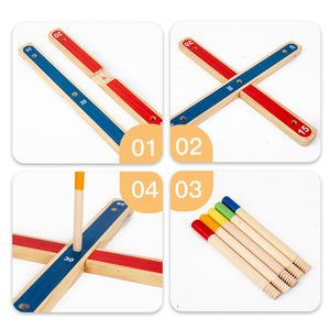 Jeu de lancer d'anneaux en bois pour enfants unisexe, 2-4 ans, exercice de coordination œil-main, interaction parent-enfant - Product Image 3