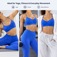 Ensemble de sport : Soutien-gorge dos croisé et Legging de yoga taille haute à découpe en V, en tissu doux et respirant, séchage rapide, idéal pour la gym et l'entraînement