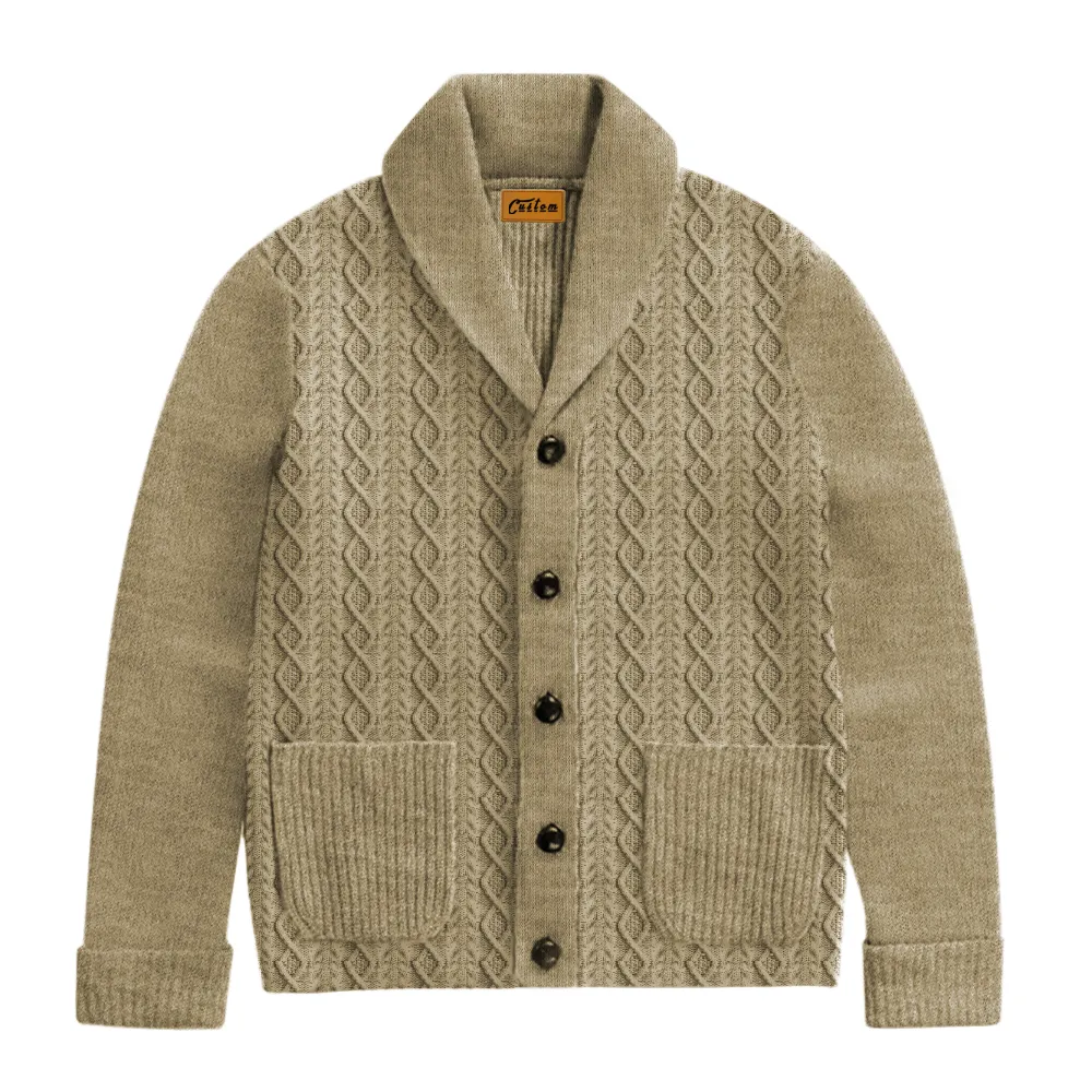 Service OEM meilleure qualité Offre Spéciale tissu tricoté surdimensionné pour homme, pull d'hiver à col châle