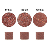 102 pièces 1/2 pouces Kit de bande de ponçage 80 #120 #180 # tambours de ponçage pour perceuse à ongles Dremel personnalisable outils abrasifs rotatifs OEM
