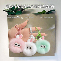 Porte-clés Lumineux en Peluche Mignon en Forme d'Oreille d'Elfe de Dessin Animé, Doux, Écologique, Forme 3D, pour Sac d'École, Cadeau pour Couples et Amies
