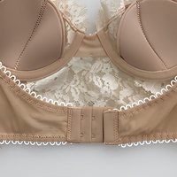 Bra Tanpa Tali Belakang Berenda Hitam, Lingerie Seksi Deep V, Bralette Tipis Bernapas, Pakaian Dalam Wanita