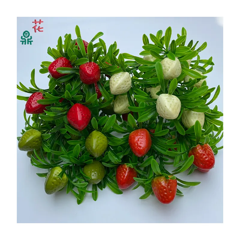 Factory Direct Sales Of 10 Strawberries Home Furnishings Fruit Ornaments Simulated Flowers Photography Sets Silk Flowers