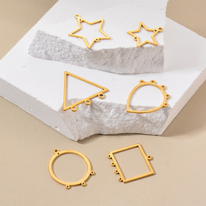 10 غير القابل للصدأ الفولاذ المقاوم للصدأ مثلث مربع قطرة موصل قلادة مع حلقات ديي قلادة صنع الاكسسوارات - Product Image 2