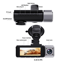 Caméra embarquée 4K OEM avec 3 caméras, ADAS, G-Sensor, Wifi, GPS, enregistreur de conduite, 3 canaux, écran IPS 3,16 pouces, boîte noire universelle pour voiture
