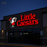 Letras de Canal LED con Iluminación Frontal Personalizadas EZD, Letrero 3D con Logotipo para Tienda o Restaurante, Letrero Publicitario Exterior para Negocios