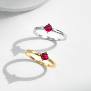 Fine Jewelry Luxury Simple Pure 925 Sterling Sliver <strong>Fake</strong> Ruby Red Gemstone <strong>Engagement</strong> Wedding Finger <strong>Rings</strong> for Women - Product Image 3
